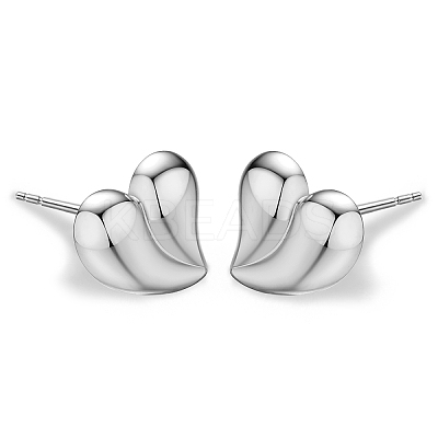 S925 Sterling Silver Heart Stud Earrings JQ5379-2-1