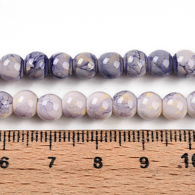 Baking Paint Glass Beads Strands DGLA-N003-6mm-C08-1