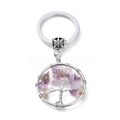 Natural Amethyst Keychain KEYC-E023-03H-1
