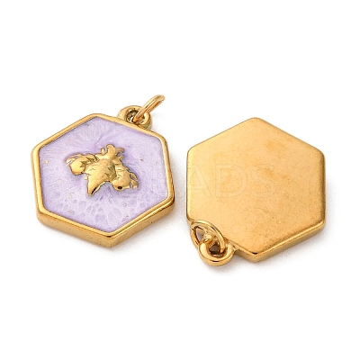 304 Stainless Steel Enamel Pendants STAS-U061-37G-C06-1