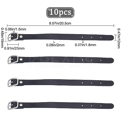 Cowhide Leather Watch Band Strap AJEW-WH0258-251C-1