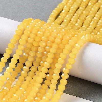 Baking Paint Imitation Jade Glass Bead Strands X-DGLA-A034-J4MM-A30-1