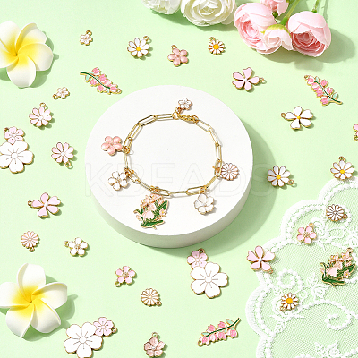 80Pcs 20 Styles Alloy Enamel Pendants ENAM-SC0007-05-1