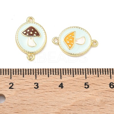 Autumn Brass Enamel Mushroom Links Connector Charms KK-K417-03C-G-1