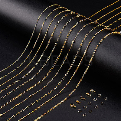 DIY Brass & Stainless Steel Chain Bracelets/ Necklaces Making Kits DIY-GA0008-16-1