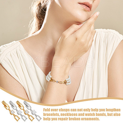 4Pcs 2 Colors Brass Watch Band Clasps KK-OC0001-53-1
