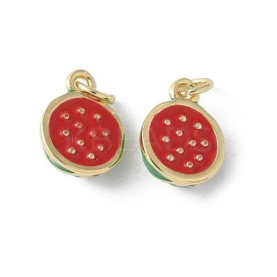 Brass Enamel Charms KK-D336-06G-01-1