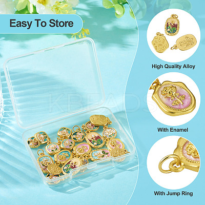 20Pcs 10 Styles Alloy Enamel Pendants FIND-TA0009-35-1