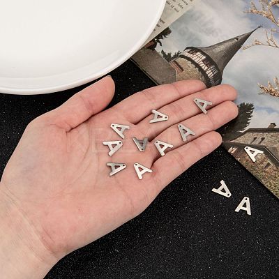 Tarnish Resistant 304 Stainless Steel Letter Charms STAS-O072-A-1