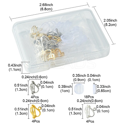 12Pcs 3 Colors Brass Clip-on Earring Findings KK-FS0001-28-1
