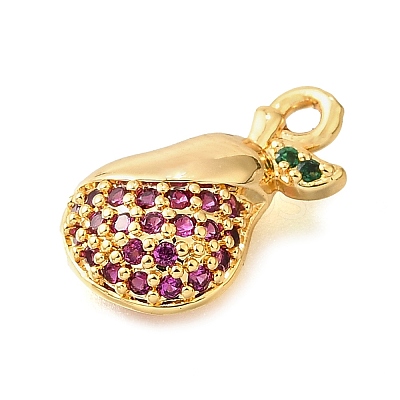 Brass Micro Pave Clear Cubic Zirconia Pendants KK-U065-05F-G-1