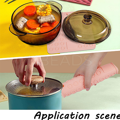 2Pcs Square Silicone Hot Mats for Hot Dishes AJEW-GF0008-26C-1
