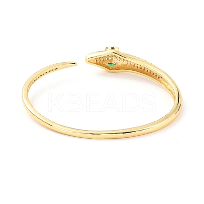 Bling Snake Cubic Zirconia Cuff Bangle BJEW-D448-01G-RS-1