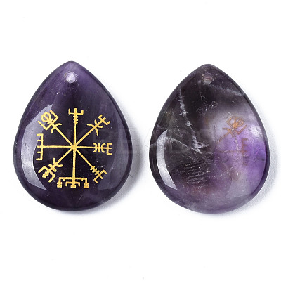 Natural Amethyst Pendants G-T122-72E-1
