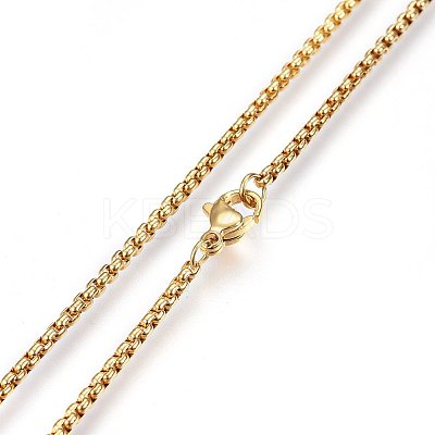 304 Stainless Steel Rolo Chain Necklaces X-NJEW-L047-02B-G-1