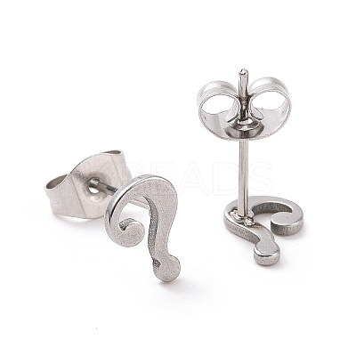 Non-Tarnish 304 Stainless Steel Question Mark Stud Earrings for Women Men LS-EJEW-G318-06P-1