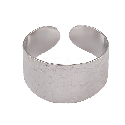 Non-Tarnish 304 Stainless Steel Textured Open Cuff Rings for Women RJEW-G285-67P-1