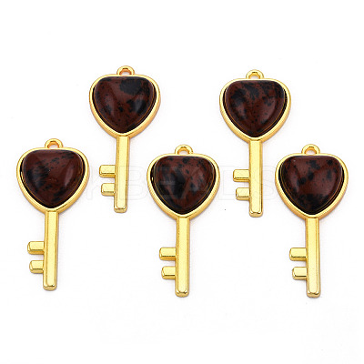 Natural Mahogany Obsidian Pendants G-N326-158-09-1