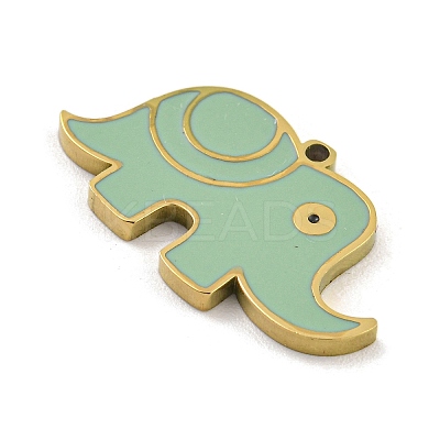 316 Surgical Stainless Steel Enamel Charms STAS-M073-19A-01G-1