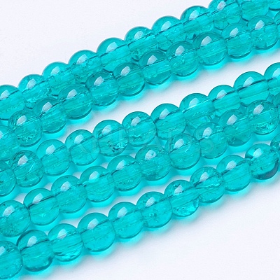 Crackle Glass Beads Strands X-CCG-Q001-4mm-15-1