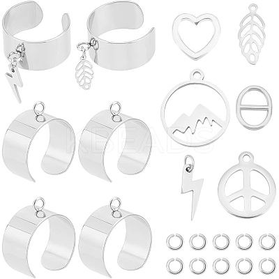 DIY Charm Cuff Ring Making Kit DIY-UN0003-69-1