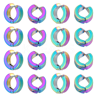 12Pairs PVD Vacuum Plating 304 Stainless Steel Clip-on Earring Findings STAS-UN0030-44-1