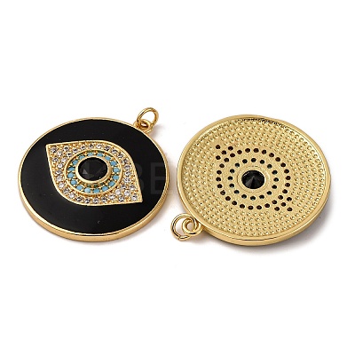 Real 18K Gold Plated Brass Micro Pave Cubic Zirconia Pendants ZIRC-L100-084G-06-1