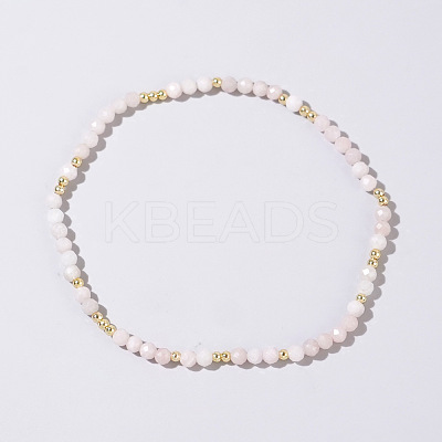 Natural Rose Quartz Round Beads Stretch Bead Bracelets for Women CQ7665-5-1