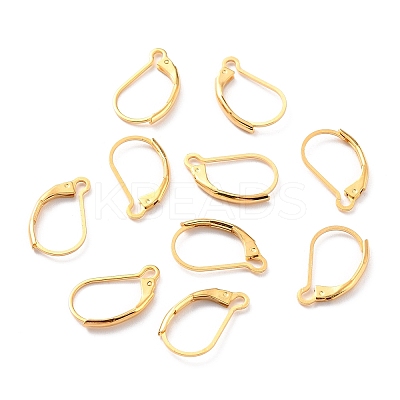 Ion Plating(IP) 304 Stainless Steel Leverback Earring Findings LS-STAS-K233-04G-01-1