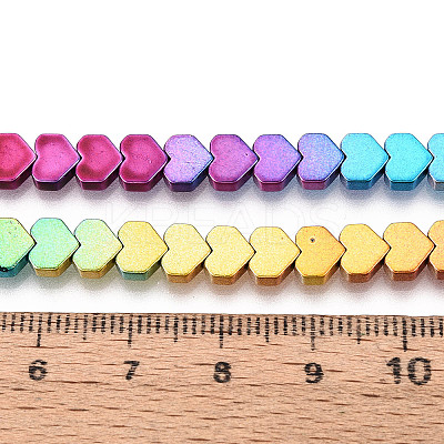 Rainbow Color Electroplate Non-magnetic Synthetic Hematite Beads Strands G-L489-E01-1