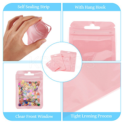 40Pcs 4 Styles Rectangle Plastic Yin-Yang Resealable Packaging Bags ABAG-TA0001-23C-1
