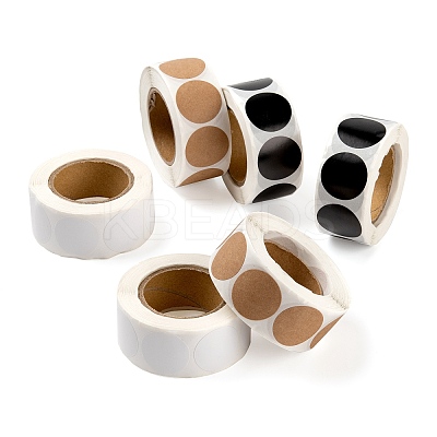 6 Rolls 3 Style Blank Self-Adhesive Kraft Paper Stickers DIY-LS0003-37-1