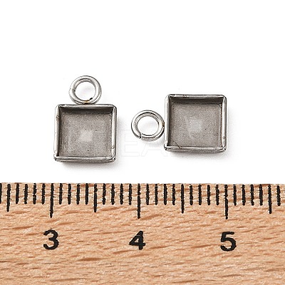 304 Stainless Steel Pendant Cabochon Settings STAS-Z201-02P-01-1