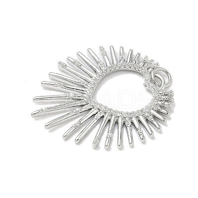 Brass Micro Pave Clear Cubic Zirconia Pendants KK-L254-04P-1
