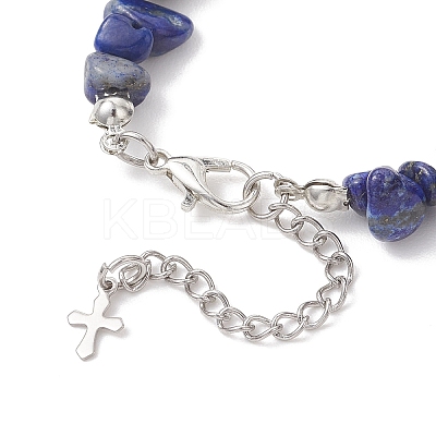 Natural Lapis Lazuli & Synthetic Turquoise Beaded Bracelets for Women BJEW-JB13230-1