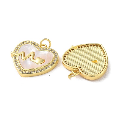 Valentine"s Day Brass Micro Pave Clear Cubic Zirconia Pendants KK-B083-41F-G-1