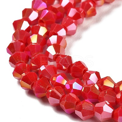 Opaque Solid Color Electroplate Glass Beads Strands GLAA-F029-P4mm-A02-1