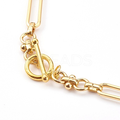 Brass Link Chain Necklaces NJEW-JN03365-1