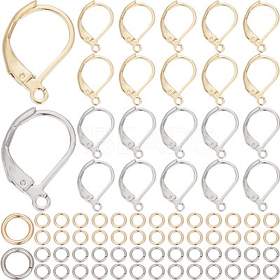 80Pcs 2 Color 304 Stainless Steel Leverback Earring Findings STAS-SP0001-14-1