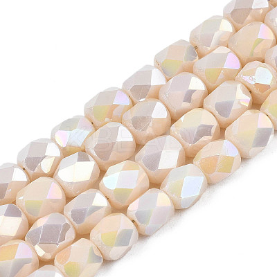 Electroplate Glass Beads Strands X-EGLA-N002-13-A11-1