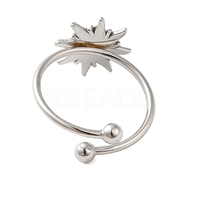 Non-Tarnish 304 Stainless Steel Open Cuff Ring RJEW-M167-09D-P-1
