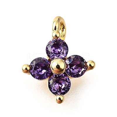 Brass Micro Pave Cubic Zirconia Pendants KK-D356-07G-G-1