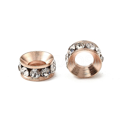 Brass Rhinestone Spacer Beads X-RB-A020-7mm-01RG-1