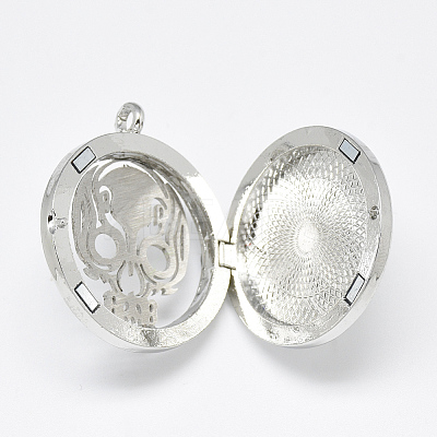 Alloy Diffuser Locket Pendants PALLOY-Q352-10-1