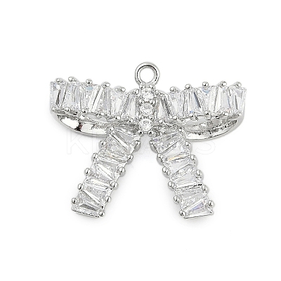 Brass Micro Pave Cubic Zirconia with Glass Pendants KK-Q026-04P-1