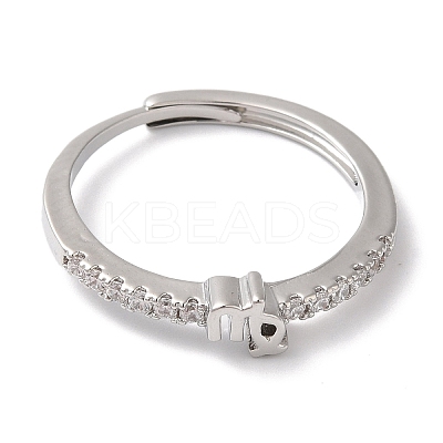 Rack Plating Brass Clear Cubic Zirconia Constellation Adjustable Rings for Women RJEW-S407-08P-01-1