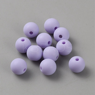 Acrylic Frosted Round Beads FACR-WH0001-06A-08-1