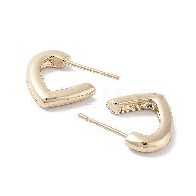 Half Heart Alloy Studs Earrings for Women EJEW-H309-09KCG-1