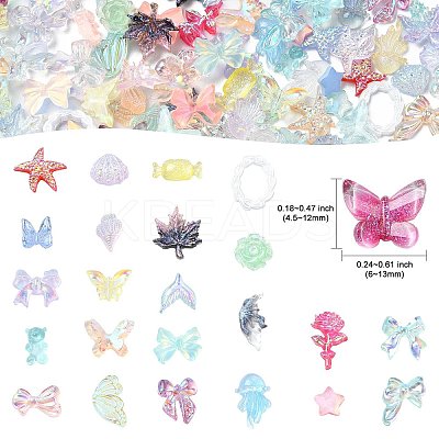Mixed Shapes Resin Cabochons MRMJ-CJC0001-16-1