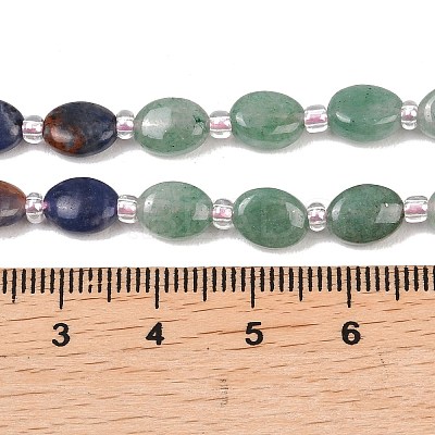 Cherry Quartz Glass & Natural  Rhodonite & Sodalite & Green Aventurin & Crazy Agate Beads Strands G-Z135-A12-1